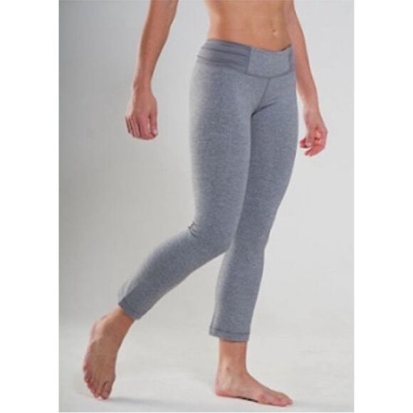 Lululemon Mudra Pants Ruched Waist Yoga Leggings Heather Blurred Sz 4 - Picture 1 of 7